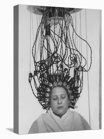 Woman at Hairdressing Salon Getting a Permanent Wave-Alfred Eisenstaedt-Stretched Canvas