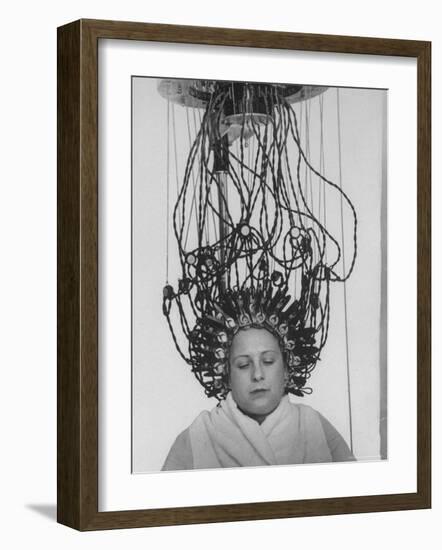 Woman at Hairdressing Salon Getting a Permanent Wave-Alfred Eisenstaedt-Framed Photographic Print