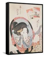 Woman at her Mirror, published c.1830-Kikugawa Toshinobu Eizan-Framed Stretched Canvas