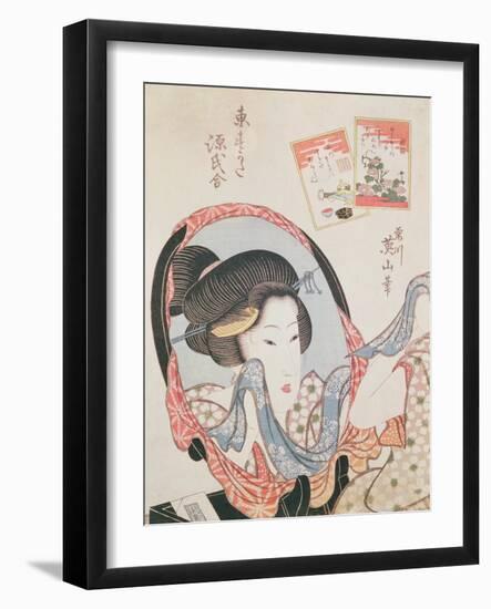 Woman at her Mirror, published c.1830-Kikugawa Toshinobu Eizan-Framed Giclee Print