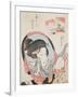 Woman at her Mirror, published c.1830-Kikugawa Toshinobu Eizan-Framed Giclee Print