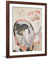 Woman at her Mirror, published c.1830-Kikugawa Toshinobu Eizan-Framed Giclee Print