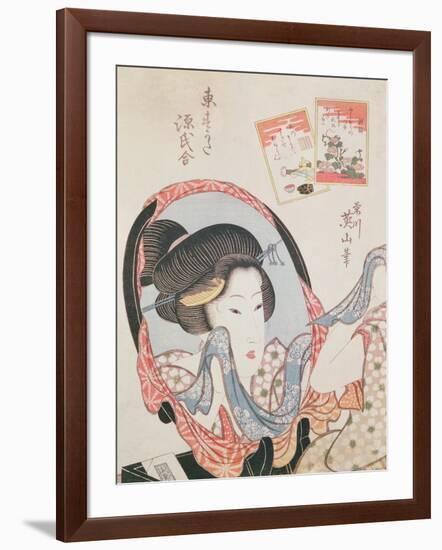 Woman at her Mirror, published c.1830-Kikugawa Toshinobu Eizan-Framed Giclee Print