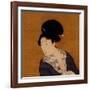 Woman at Her Morning Toilette, a Hanging Scroll Painting-Kitagawa Utamaro-Framed Art Print