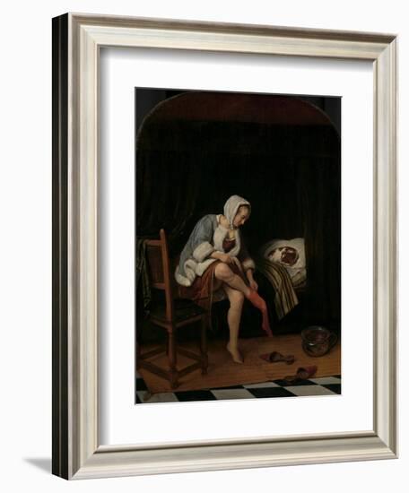 Woman at her Toilet, 1655-60-Jan Havicksz. Steen-Framed Giclee Print