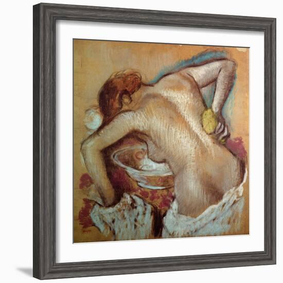 Woman at Her Toilet, C.1894 (Pastel)-Edgar Degas-Framed Giclee Print