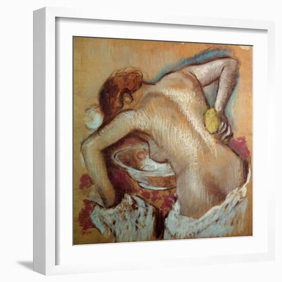 Woman at Her Toilet, C.1894 (Pastel)-Edgar Degas-Framed Giclee Print