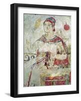 Woman at Her Toilet, Detail from a Funerary Scene, Samnite Period, 5th-4th Century BC-Etruscan-Framed Giclee Print