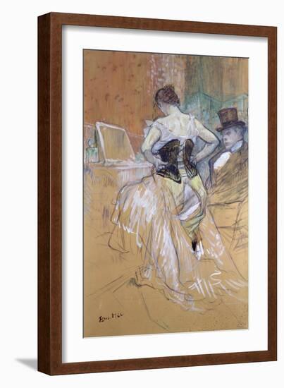 Woman at Her Toilet, Study for "Elles", circa 1896-Henri de Toulouse-Lautrec-Framed Giclee Print