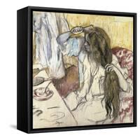 Woman at Her Toilet-Edgar Degas-Framed Stretched Canvas