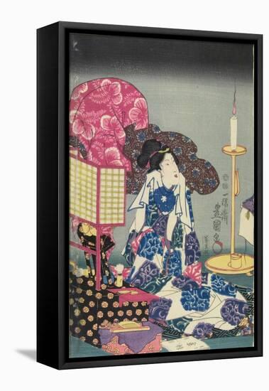 Woman at Her Toilet-Utagawa Kunisada-Framed Stretched Canvas