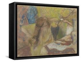 Woman at her Toilet-Edgar Degas-Framed Stretched Canvas