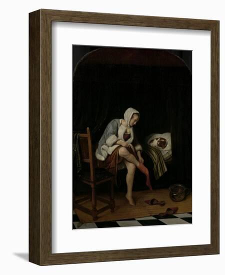 Woman at Her Toilet-Jan Havicksz Steen-Framed Art Print