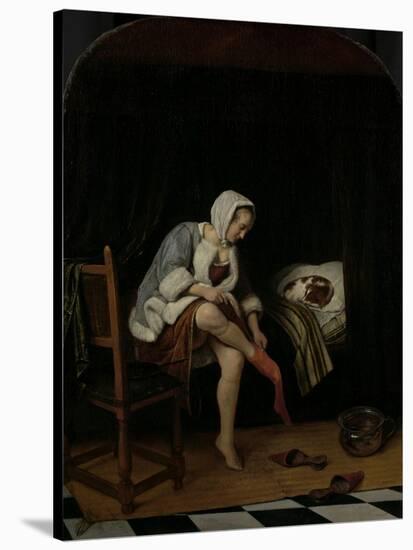 Woman at Her Toilet-Jan Havicksz Steen-Stretched Canvas