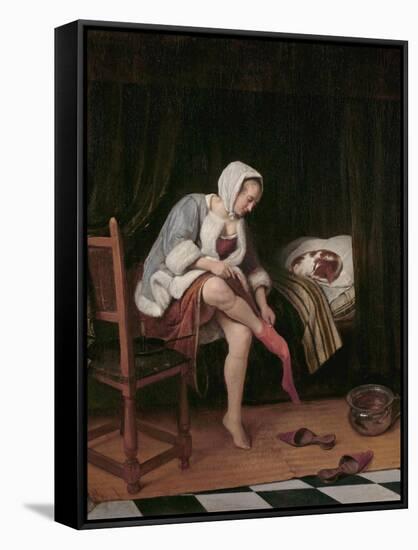 Woman at Her Toilet-Jan Havicksz Steen-Framed Stretched Canvas