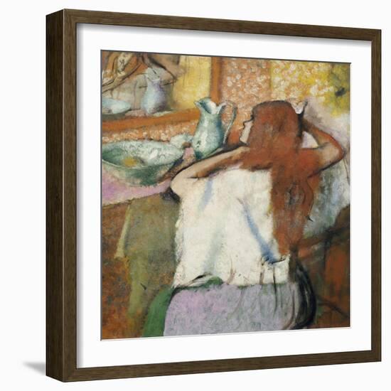Woman at Her Toilet-Edgar Degas-Framed Giclee Print