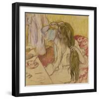 Woman at Her Toilette, C.1885-Edgar Degas-Framed Giclee Print