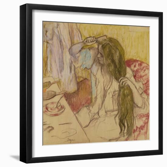 Woman at Her Toilette, C.1885-Edgar Degas-Framed Giclee Print