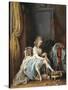 Woman at Her Toilette-Niclas II Lafrensen-Stretched Canvas