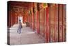 Woman at Imperial Palace in Citadel, Hue, Thua Thien-Hue, Vietnam, Indochina, Southeast Asia, Asia-Ian Trower-Stretched Canvas