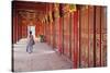 Woman at Imperial Palace in Citadel, Hue, Thua Thien-Hue, Vietnam, Indochina, Southeast Asia, Asia-Ian Trower-Stretched Canvas