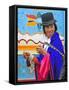 Woman at Indian Market in Silvia, Guambiano Indians, Colombia, South America-Christian Heeb-Framed Stretched Canvas