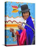 Woman at Indian Market in Silvia, Guambiano Indians, Colombia, South America-Christian Heeb-Stretched Canvas