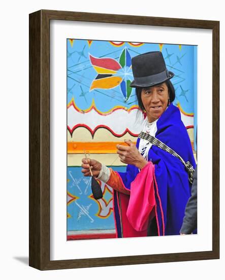 Woman at Indian Market in Silvia, Guambiano Indians, Colombia, South America-Christian Heeb-Framed Photographic Print