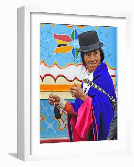 Woman at Indian Market in Silvia, Guambiano Indians, Colombia, South America-Christian Heeb-Framed Photographic Print