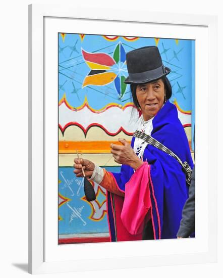 Woman at Indian Market in Silvia, Guambiano Indians, Colombia, South America-Christian Heeb-Framed Photographic Print