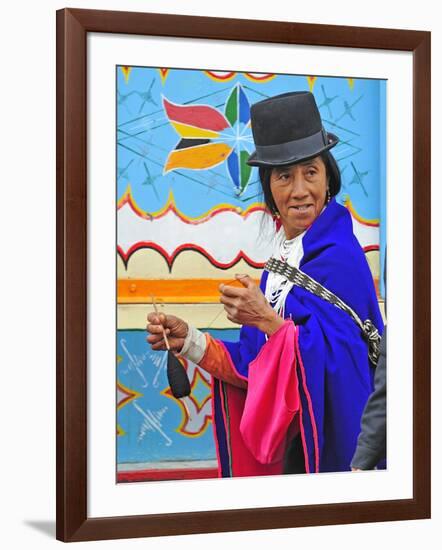 Woman at Indian Market in Silvia, Guambiano Indians, Colombia, South America-Christian Heeb-Framed Photographic Print