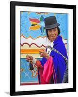 Woman at Indian Market in Silvia, Guambiano Indians, Colombia, South America-Christian Heeb-Framed Photographic Print