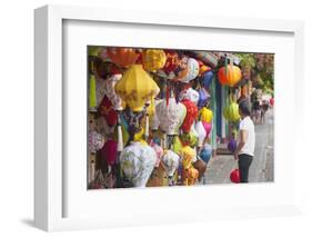 Woman at Lantern Shop, Hoi An, Quang Nam, Vietnam, Indochina, Southeast Asia, Asia-Ian Trower-Framed Photographic Print