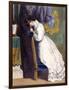 Woman at Prie-Dieu C1850-null-Framed Art Print