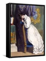 Woman at Prie-Dieu C1850-null-Framed Stretched Canvas