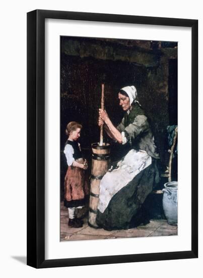 Woman at the Churn, C1864-1900-Mihaly Munkacsy-Framed Giclee Print