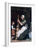 Woman at the Churn, C1864-1900-Mihaly Munkacsy-Framed Giclee Print