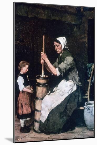 Woman at the Churn, C1864-1900-Mihaly Munkacsy-Mounted Giclee Print