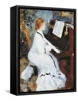 Woman at the Piano, 1875/76-Pierre-Auguste Renoir-Framed Stretched Canvas