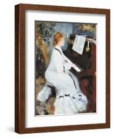 Woman at the Piano, 1875/76-Pierre-Auguste Renoir-Framed Art Print