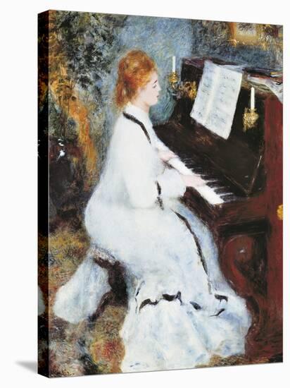 Woman at the Piano, 1875/76-Pierre-Auguste Renoir-Stretched Canvas