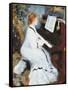 Woman at the Piano, 1875/76-Pierre-Auguste Renoir-Framed Stretched Canvas