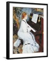 Woman at the Piano, 1875/76-Pierre-Auguste Renoir-Framed Art Print