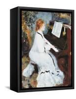 Woman at the Piano, 1875/76-Pierre-Auguste Renoir-Framed Stretched Canvas