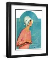 "Woman at the Rudder,"August 17, 1929-Penrhyn Stanlaws-Framed Premium Giclee Print