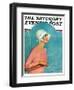 "Woman at the Rudder," Saturday Evening Post Cover, August 17, 1929-Penrhyn Stanlaws-Framed Giclee Print