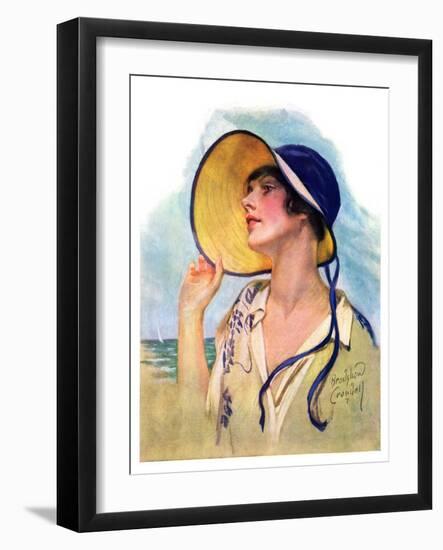 "Woman at the Shore,"August 20, 1927-Bradshaw Crandall-Framed Giclee Print