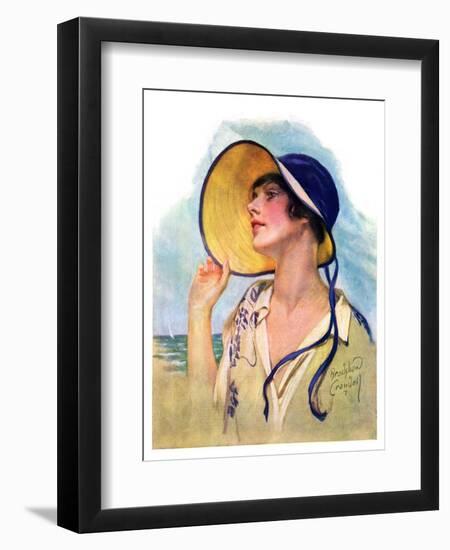 "Woman at the Shore,"August 20, 1927-Bradshaw Crandall-Framed Premium Giclee Print