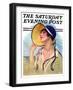 "Woman at the Shore," Saturday Evening Post Cover, August 20, 1927-Bradshaw Crandall-Framed Premium Giclee Print