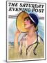 "Woman at the Shore," Saturday Evening Post Cover, August 20, 1927-Bradshaw Crandall-Mounted Premium Giclee Print